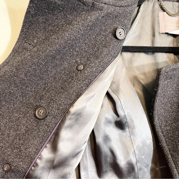 J Crew Stadium Cloth by Nello Gori Grey Wool Blend Peacoat Size 6 - Picture 9 of 16